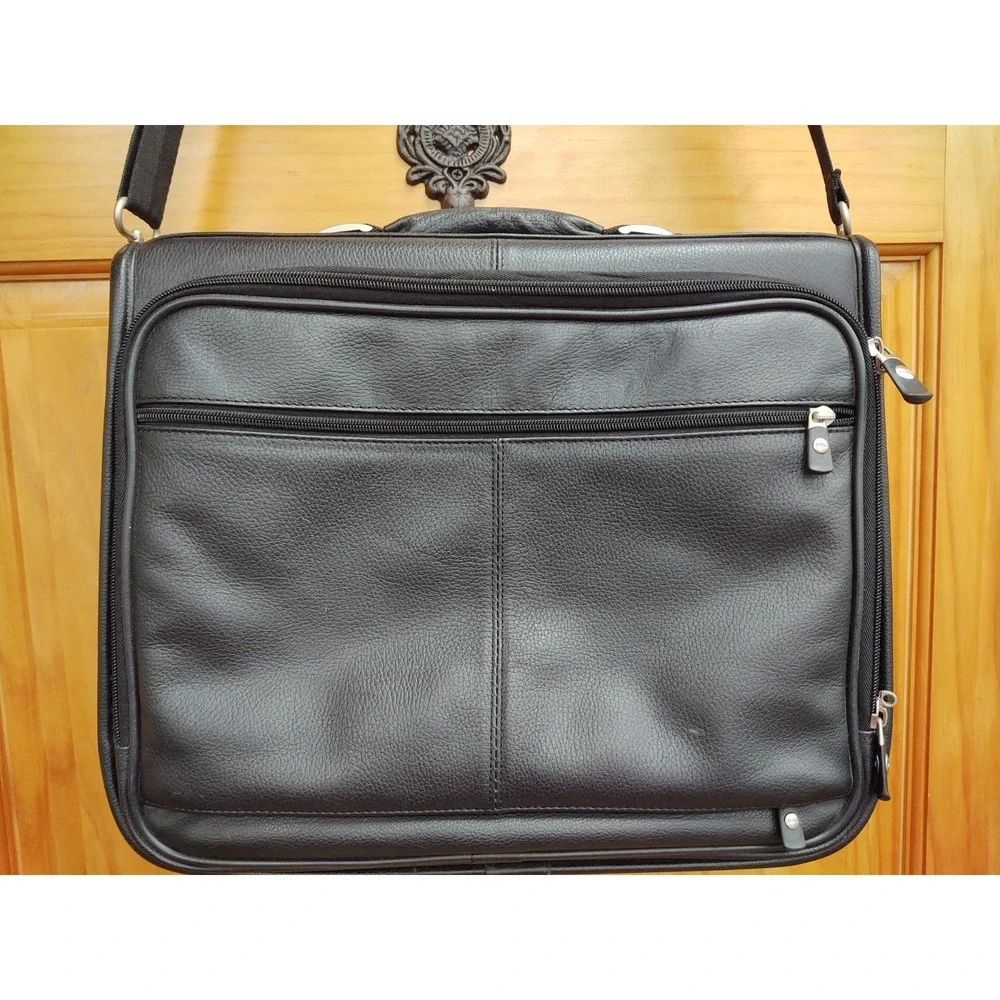 Dell Heavy Duty Leather Laptop Bag Case Professional Messenger Shoulder Strap